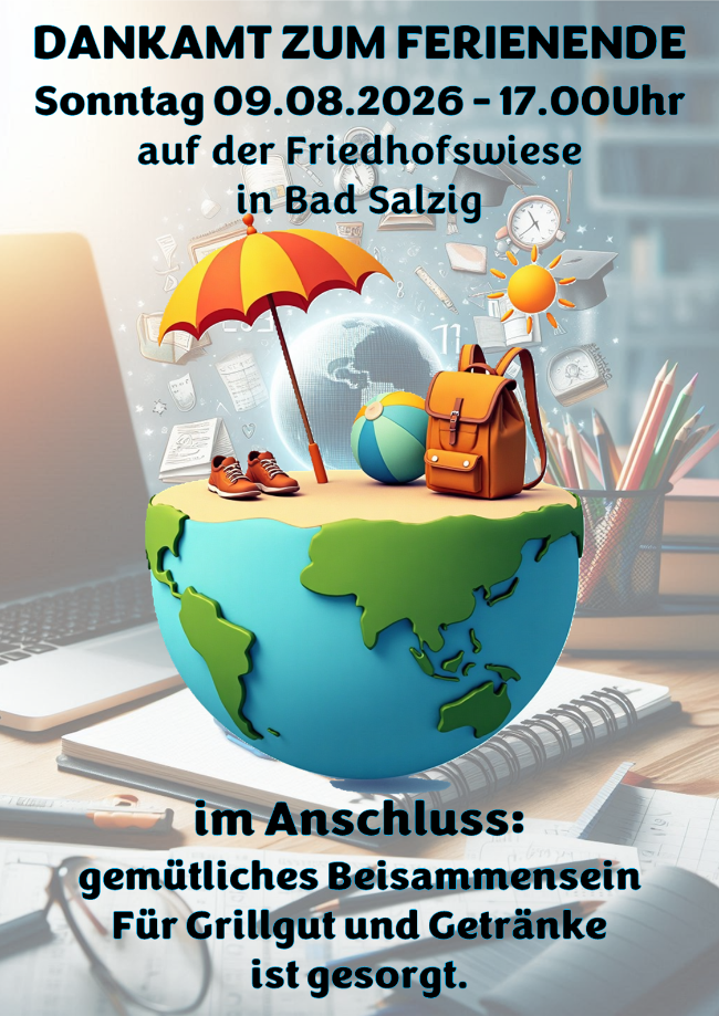 Plakat Gottesdienst zum Ferienende BSA